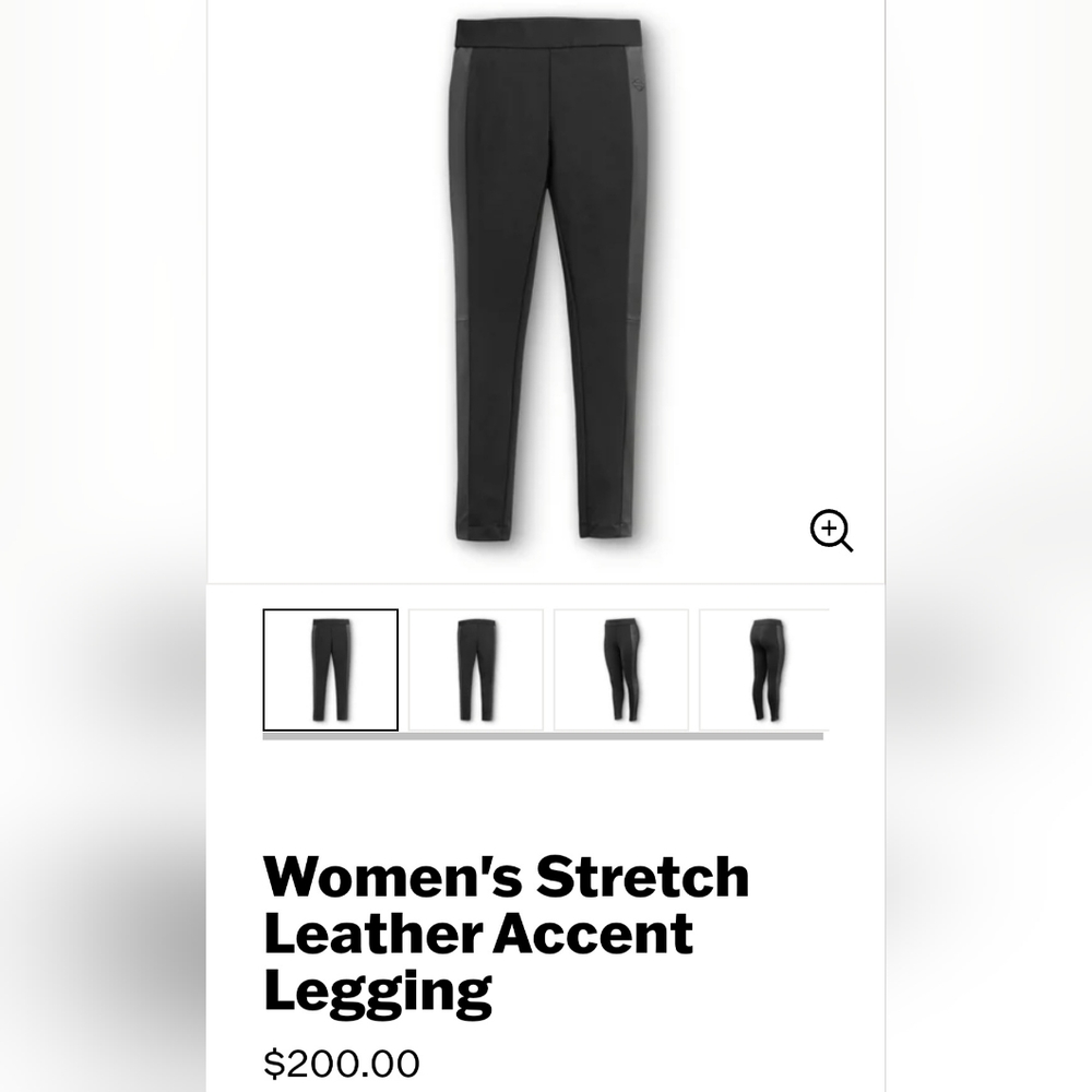Harley Davidson Leggings Strech- Leather trim S - Picture 3 of 6